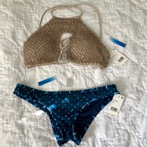 Lucky Brand Swimsuit Top Med,  bottom Small *NEW